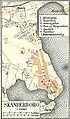Skanderborg omkring 1900 fra Frems Amtskort over Danmark.