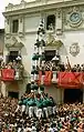 Første tres de nou descarregat opført af Castellers de Vilafranca, 30/08/1989