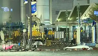 Et billede af stedet hvor bomben eksploderede (VOA).