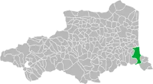 Argelès' beliggenhed i departementet.