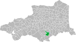 Arles' beliggenhed i departementet.