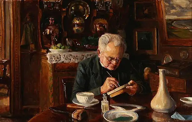Aage Bertelsen, Interior me kunstnerens fader, 1901