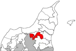 Aalborg Vestre Provstis beliggenhed i Aalborg Stift