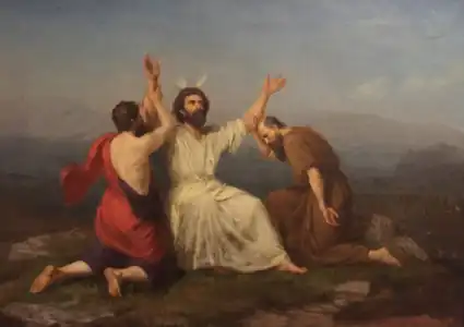 "Moses ber om seier støttet av Aron og Hur", 1856