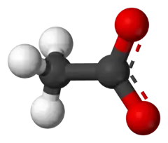 Kugle-og-pind-model af acetationen