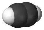 Acetylene - space-filling model