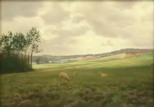 Landskab med får, 1918