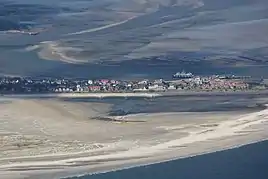 Vitdyn, set fra Knipsand i syd