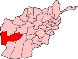 Kort som viser hvor i Afghanistan Farah ligger