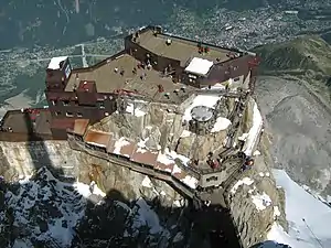 Toppen af Téléphérique de l'Aiguille du Midi (3.843 m.o.h.)
