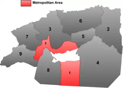 Kort over Aksu præfeturet i Xinjiang provinsen