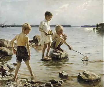 Legende drenge på stranden, 1884, Ateneum (sv)