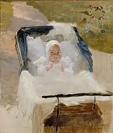 Sønnen Erik i en barnevogn, 1889