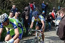 Aleksandr Kuschynski en Wim De Vocht på ruten