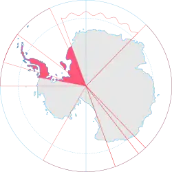 Britisk Antarktis' placering