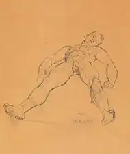 Nøgenstudie, 1941Liegender männlicher Akt