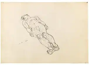 Nøgenstudie (Akt), 1933Liegender männlicher Akt