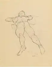 Liegender männlicher Rückenakt, ukendt dato