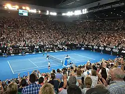 Rod Laver Arena ved herresinglefinalen mellem Roger Federer og Rafael Nadal.