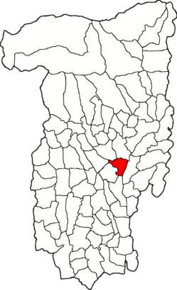 Kommunens beliggenhed i distriktet Vâlcea