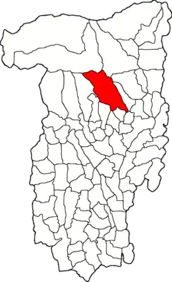 Kommunens beliggenhed i distriktet Vâlcea