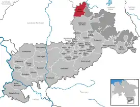 Lage der Gemeinde Bad Grund im Landkreis Göttingen (anklickbare Karte)