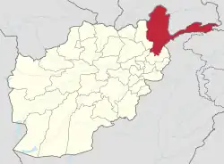 Kort som viser hvor i Afghanistan Badakhshan provinsاستان بدخشان ligger