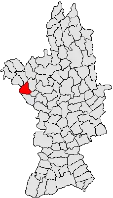 Kommunens beliggenhed i distriktet Olt