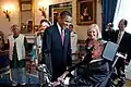 Barack Obama, Hawking og datteren Lucy i 2009