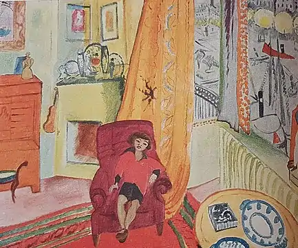 Barn i stol (sønnen Iván?)