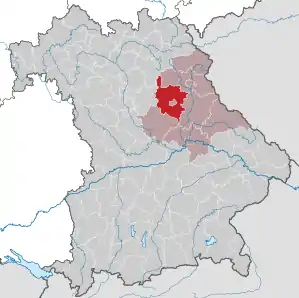 Beliggenheden af Landkreis Amberg-Sulzbach i Bayern (klikbart kort)