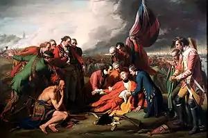 General James Wolfes død, af Benjamin West 1770