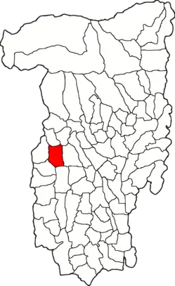 Kommunens beliggenhed i distriktet Vâlcea