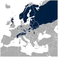 Udbredelse i Europa.