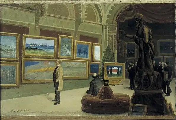 Blanchs konstsalong af maleren Gustaf Carleman, 1890'erne