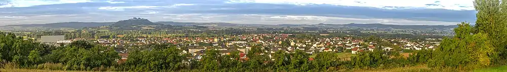 Panorama over Kirchhain. Udsigt mod syd mod Amöneburg