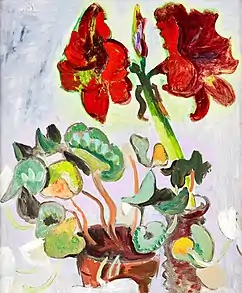 Blomsterstilleben med amaryllis