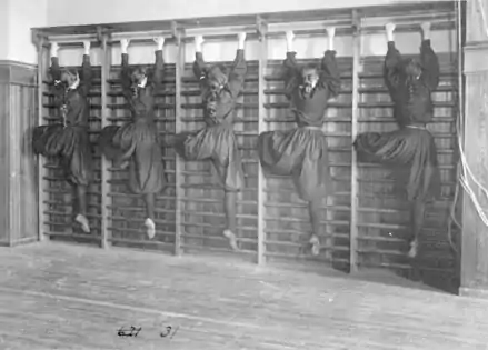 Gymnaster i ribben med bloomers 1899