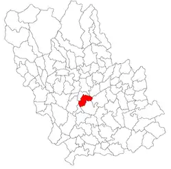 Kommunens beliggenhed i distriktet Prahova