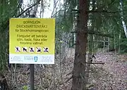Varselskilt ved Bornsjön
