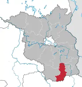 Lage des Landkreis Oberspreewald-Lausitz in Brandenburg (anklickbare Karte)
