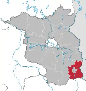 Lage des Landkreis Spree-Neiße in Brandenburg (anklickbare Karte)
