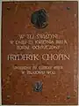 Brochów Kirke: "Her blev Fryderyk Chopin, født 22. februar 1810 i Żelazowa Wola, døbt den 23. april 1810."