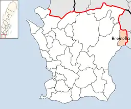 Bromöllas placering i Skåne