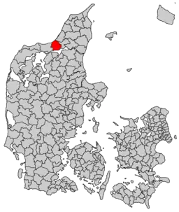 Placeringen af kommunen i Nordjyllands Amt.