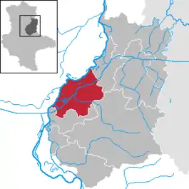 Lage der Kreisstadt Burgim Landkreis Jerichower Land