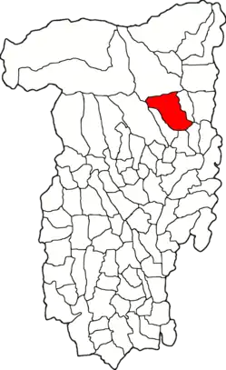 Kommunens beliggenhed i distriktet Vâlcea