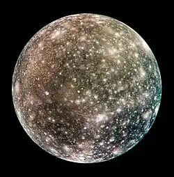 Callisto, fotograferet af rumsonden Galileo