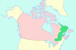 Provinsen Nedre Canadas placering