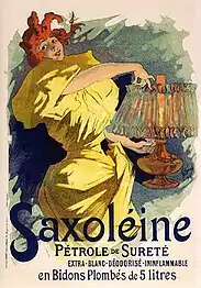 Pétrole de sûreté Saxoléine, 1895. Lampeolie